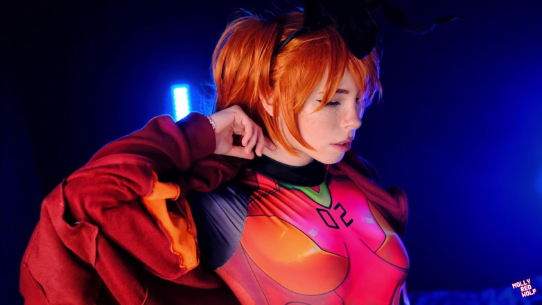 MollyRedWolf: Gorąca dziwka Asuka Langley 4K! DP, 3 wytryski