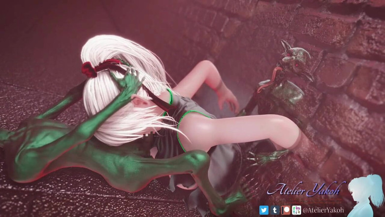Smixix: Goblins Fuck Elf Woman Stuck in a Wall Dark Green...