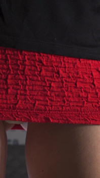Under skirt white panties flashing from the front