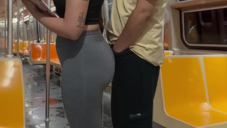 Gabi SweetCouplesStories: Student Girl Gets Cum on New York Subway Train.
