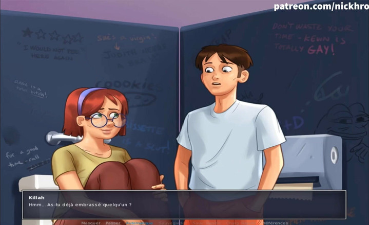 Cartoon Universal: Summertime saga part 120 - teenagers in college toilet ( French sub )