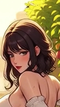Waifu garden lady, vidéo complète en POV - culotte à côté de la culotte et baise sur un banc en gros plan