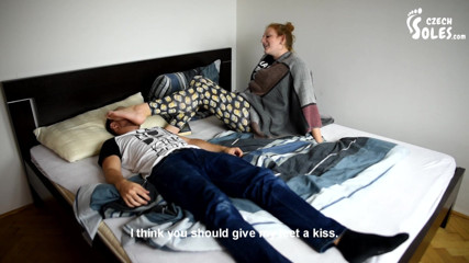 Czech Soles - foot fetish content: Excited by her big bare feet in his face
