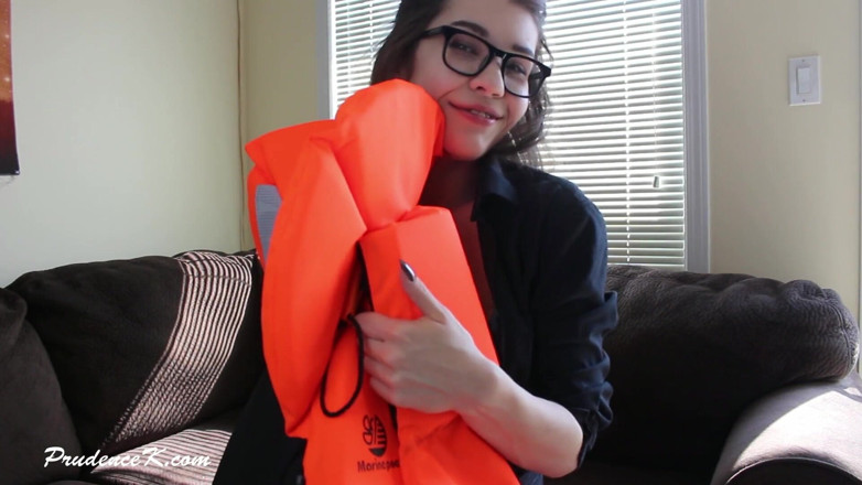 Prudence K Hairy & Shaving Fetish: Strip &amp; play: secretary lifejacket grinding orgasm pantyhose object fucking