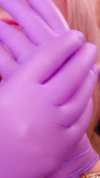 Asmr: Jururawat Purple Gloves dan Gold Glitter Watch. Arya Grander