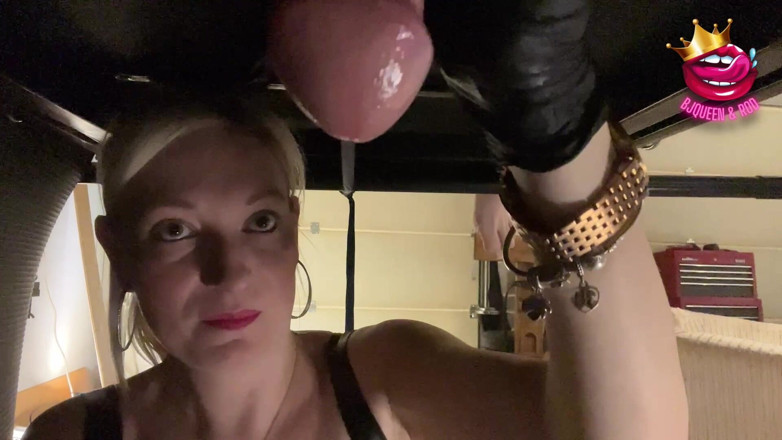 Mistress_BJQueen: Närbild förstördes flera gånger i ett glas på mjölkningsbordet