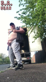 Fat Truck Driver Outdoor Wank