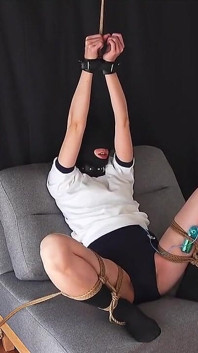 Girl in Bloomers, Restrained in an M-shape and Left Alone.