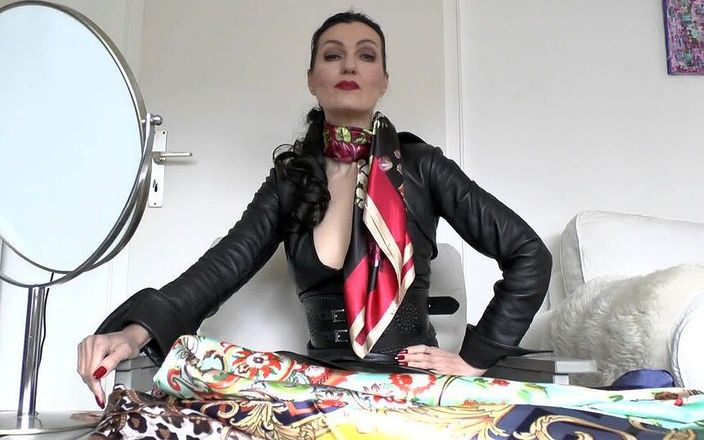 Lady Victoria Valente: Trying on New Satin Neck Scarves - and You&amp;#039;re on Jerk-off...