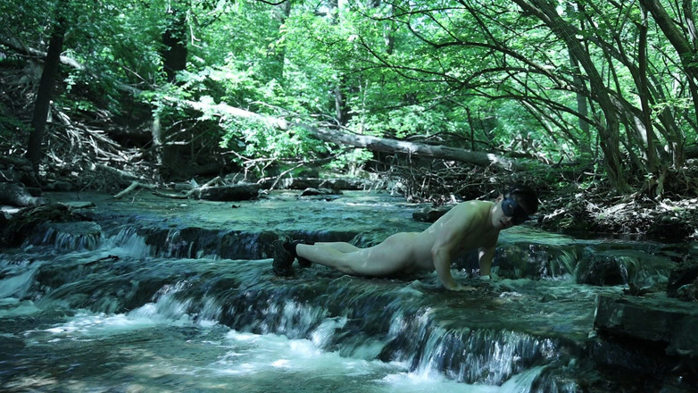 barenakedboy: Flexing by the Waterfall, Trying to Sneak a Little Private...