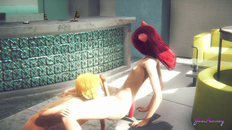 Yaoitube: Yaoi Femboy Erito - Erito cítí, jak saje koule a je...