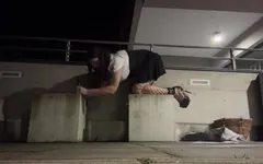 Sissy Playing Outside with BBC Dildo