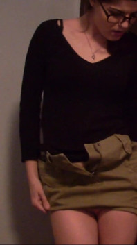 Skinny Teen Full Bladder Desperation Standing and Trying to Pee on the Floor