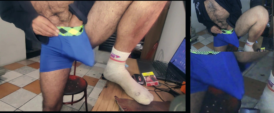 Stink HairyMale: Me in White Used Socks