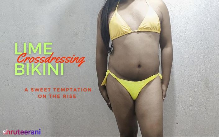 Shruteerani: Lime bikini deel 1 - travestiet door Indisch mietje