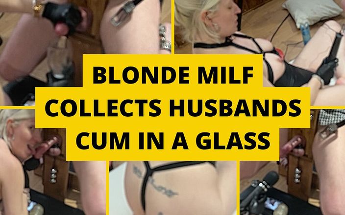 Mistress BJQueen: ブロンド熟女はガラスで夫の精液を収集します