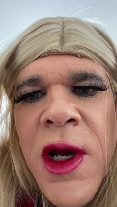 Amateur Crossdresser in Stocking Heels Skirt Seduces Husband to Her Room Gives Blowjob, but Hubby Keeps Talking About MILF Wild