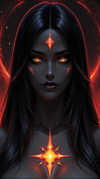 Shadow Assassin Warrior Woman with Jet Black Hair and Amber Eyes Dark Fantasy Portrait Ai Art Slideshow