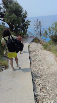 Wetting While Walking to the Beach Backstage