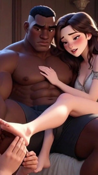 Sembah kaki cuckold - suami melayani lembu jantan semasa isteri menonton