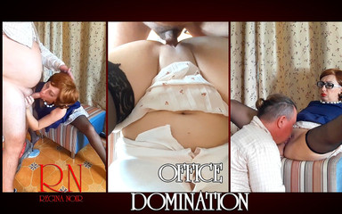 Regina Noir: Kancelářská dominance, femdom, paní šéfka, enf a zaměstnanec - lízání kundičky - Chcete...