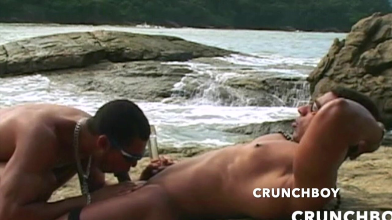 Bareback porn with straight boy: Two Sexy Latino Boys Fucking Bareback in the Beach for...