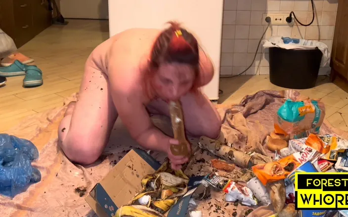 Forest-Whore: My Stupid Pig #6 Eating Garbage