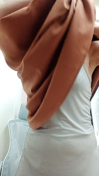 I Change Clothes in the Dressing Room at the Photo Shoot.