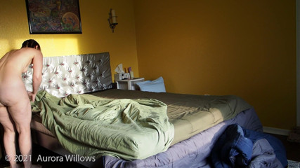 Aurora Willows: Making the bed nude