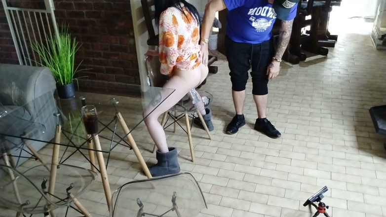 Bigjoefuckalott: Caught My Friends Wife Fucking Her Dildo on the Chair