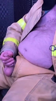 Firefighter Jerkoff and Cum