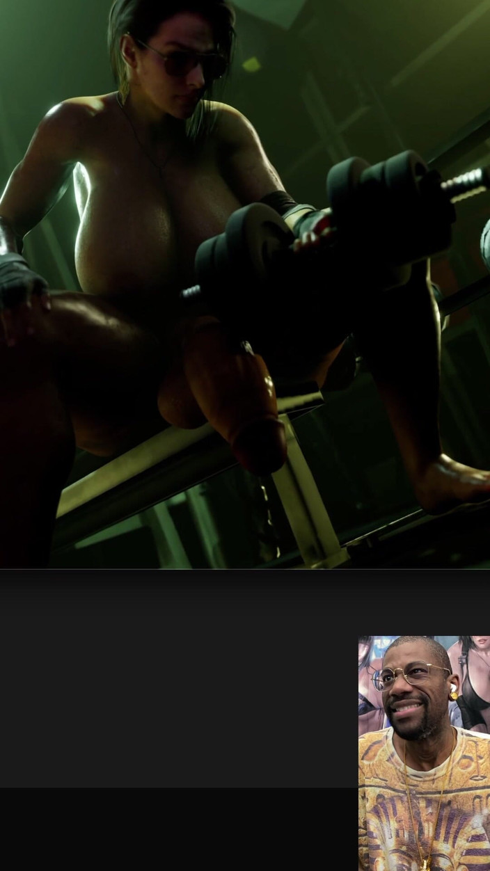 L6RD7BLU3 FUTA: Transgender Jill Valentine met grote dikke borsten die zich voorbereidt...