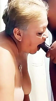Old Granny Riding Her Perverted Young Lover's Cock When Her Husband Is Not Around