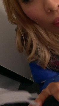 Blonde Japanese Babe Squirts Before Blowing a Guy With Big Cock