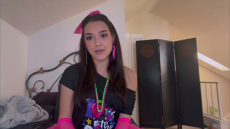Tied_Tales: Zara's Sultry '80s Jerk off Instruction - POV Neon Seduction Awaits!