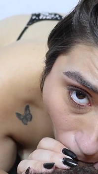 Perfect Girl Sucking My Cock and Jerking off with Her Feet