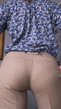 Hot Secretary Teasing Visible Panty Line In Tight Work Trousers