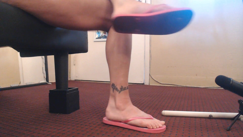 Abby Anna: ASMR rosa randiga smutsiga flip flops