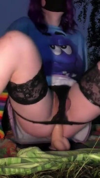 I Sat on a Dildo in the Forest and Ate It in the Ass. 9 Minutes of Full Porn. Femboy Sisiy Beril