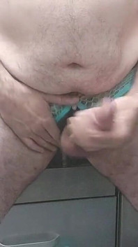 Chubby Mature with Big Fat Cock, I Fuck My Tight Ass with Huge Dildo to the Background Close-up