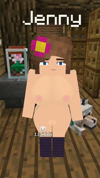 Minecraft mod Jenny mengongkek Jenny dalam pepeknya dan mendapat blowjob