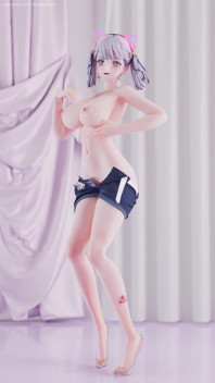 [mmd] Naruto tide Imashio aoa - Heart Qi b ultra pendek perut poket striptis