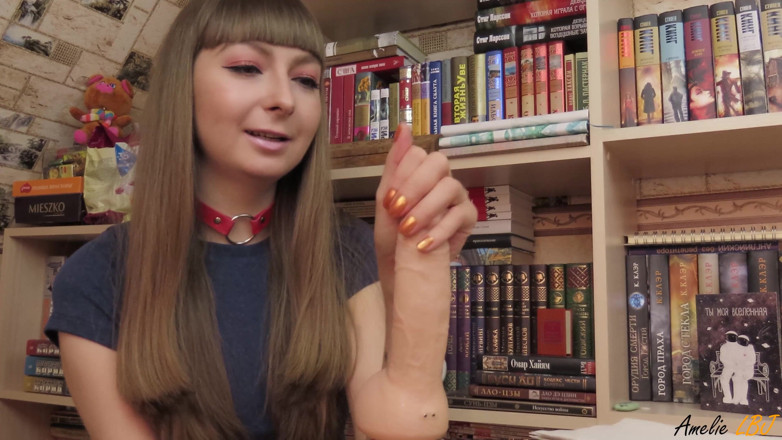 Amelie Dubon: Милашка вчить правильно мастурбувати член, поки батьки на вулиці