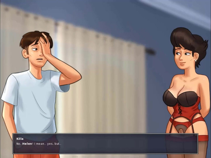 Cartoon Play: Summertime Saga part 202 - fuck haircut milf in red corset