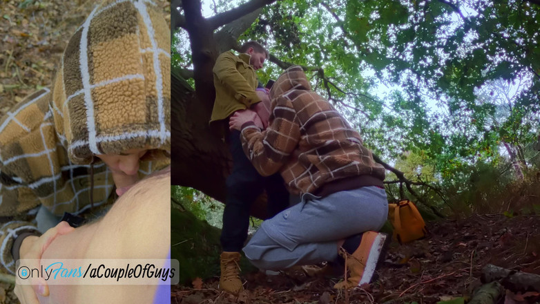 ACoupleOfGuys: Пососали мой член в лесу