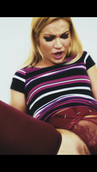 Teen blonde Cherry Kiss having a quickie masturbation in the office