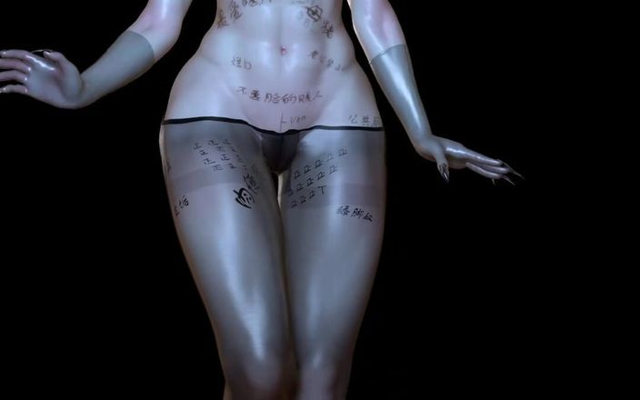 Why fuck so hard: 3D napalona dziwka blond striptizerka nago jej ogromne cycki pokaż...
