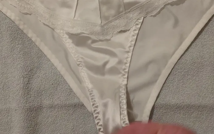 Marriedresser: Wearing, Wanking and Cumming in Wife's Worn Satin Panties
