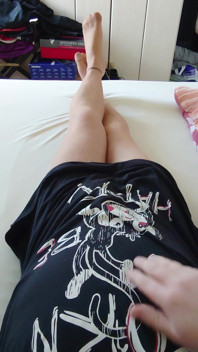 Nylonjunge in the Nightgown and Tights in Bed