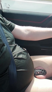 Nylonový Fetiš Při Prohlídce Na Prašné Cestě V Autě